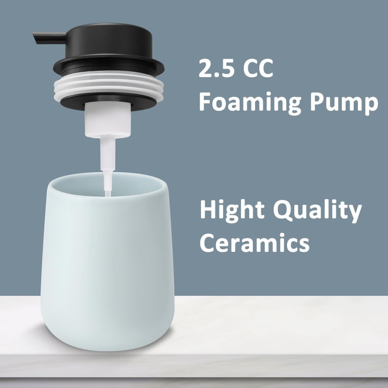 TOOZFO Soap Foaming Dispenser Ceramic with Easy-to-Press Pump Hand Foam Dispenser for Shampoo Bathroom Kitchen 12 oz - Image 4